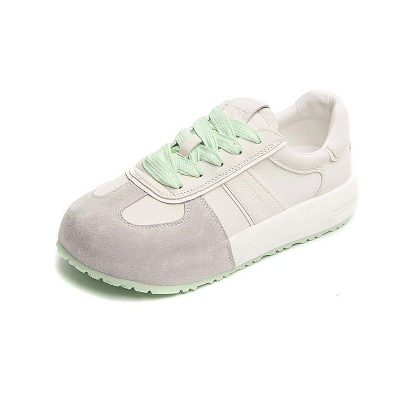 2025 Spring Summer New Thick-Soled Genuine Leather Breathable Fashion Bag Bottom Forrest Gump for Women Lightweight Versatile Korean Style Casual Shoe