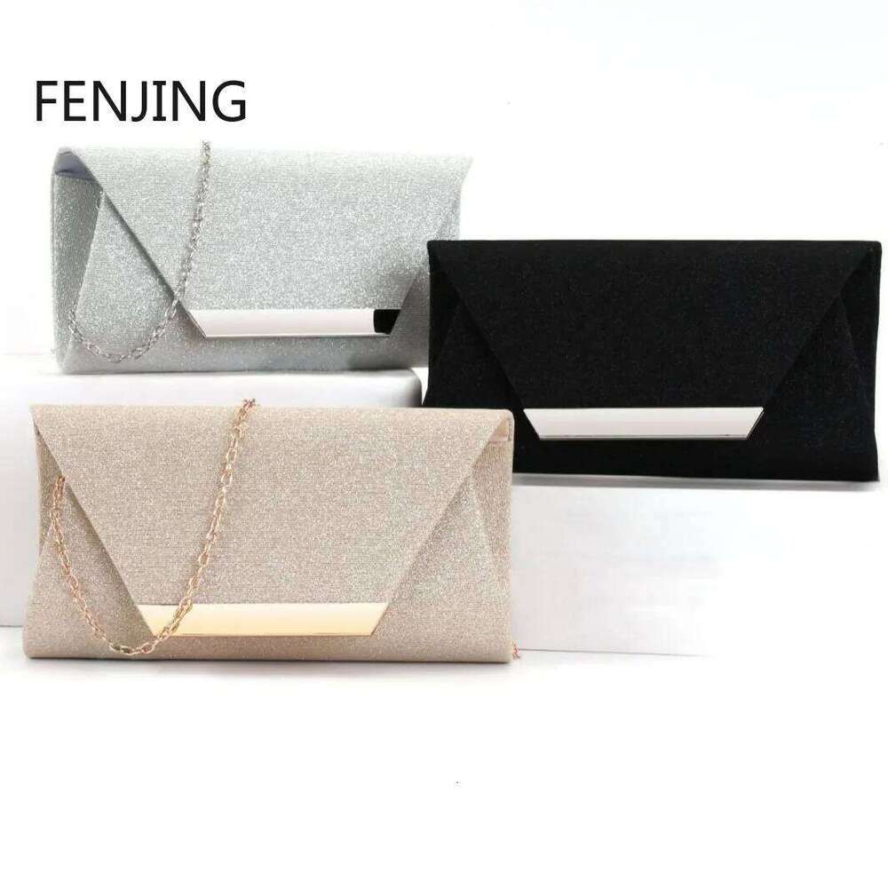 Glitter Shiny Evening Bags For Women Formal Bridal Wedding Clutch Purse Prom tail Party sier Envelope Chain Bag