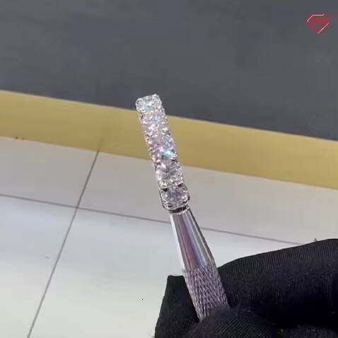 Hip Hop Moissanite Engagement Ring Eternity Vvs Iced Out Diamond 925 Sterling Silver Moissanite Ring