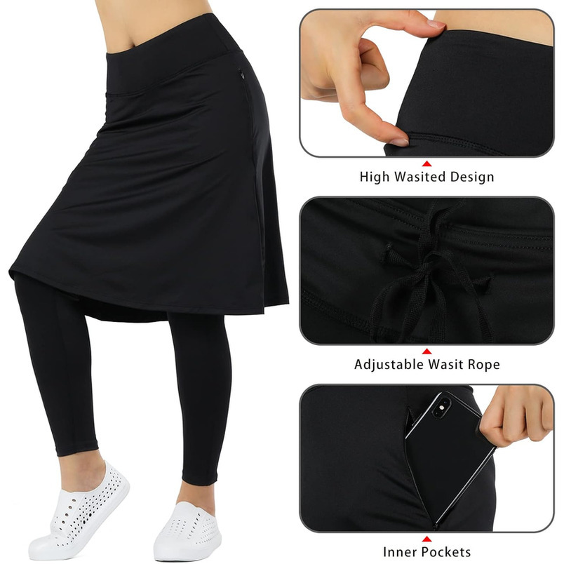 Athletic Knee Skirts with Full Length Leggings,Skorts Leggings&Skirted Leggings Skorts Women