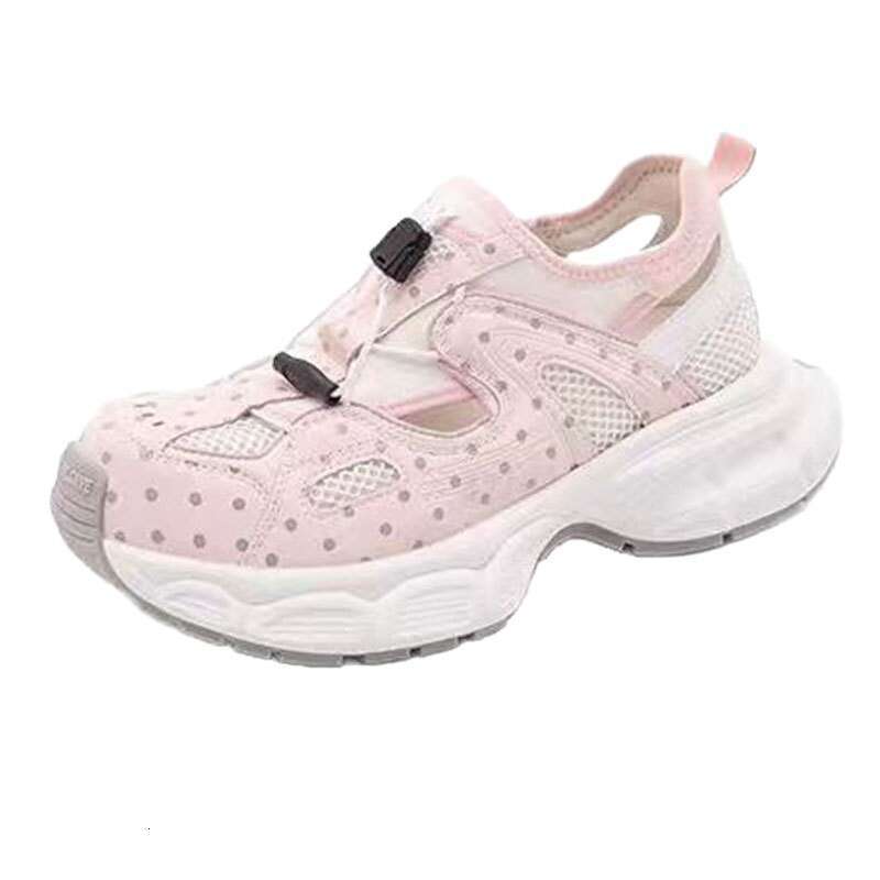 2025 Summer New Thick-Soled Breathable Hollow Dad for Women Lightweight Slip-On Sneakers Versatile Mesh Casual Shoes