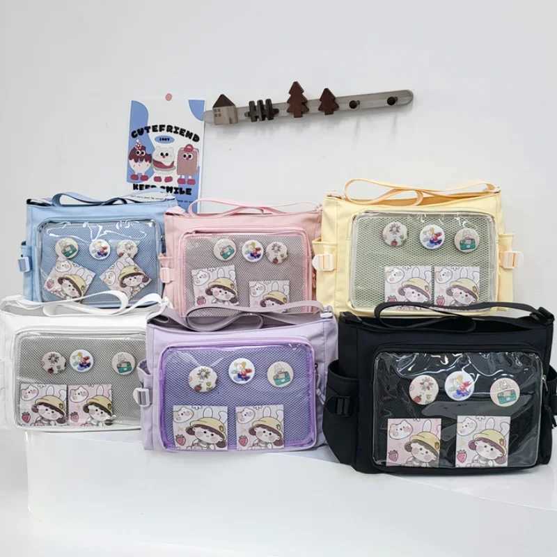 Preppy Style Candy Colour Cute Shoulder Bag Anime Expo Transparent Badge Display Messenger Bag Women Doll Itabag Crossbody Bag Y250819