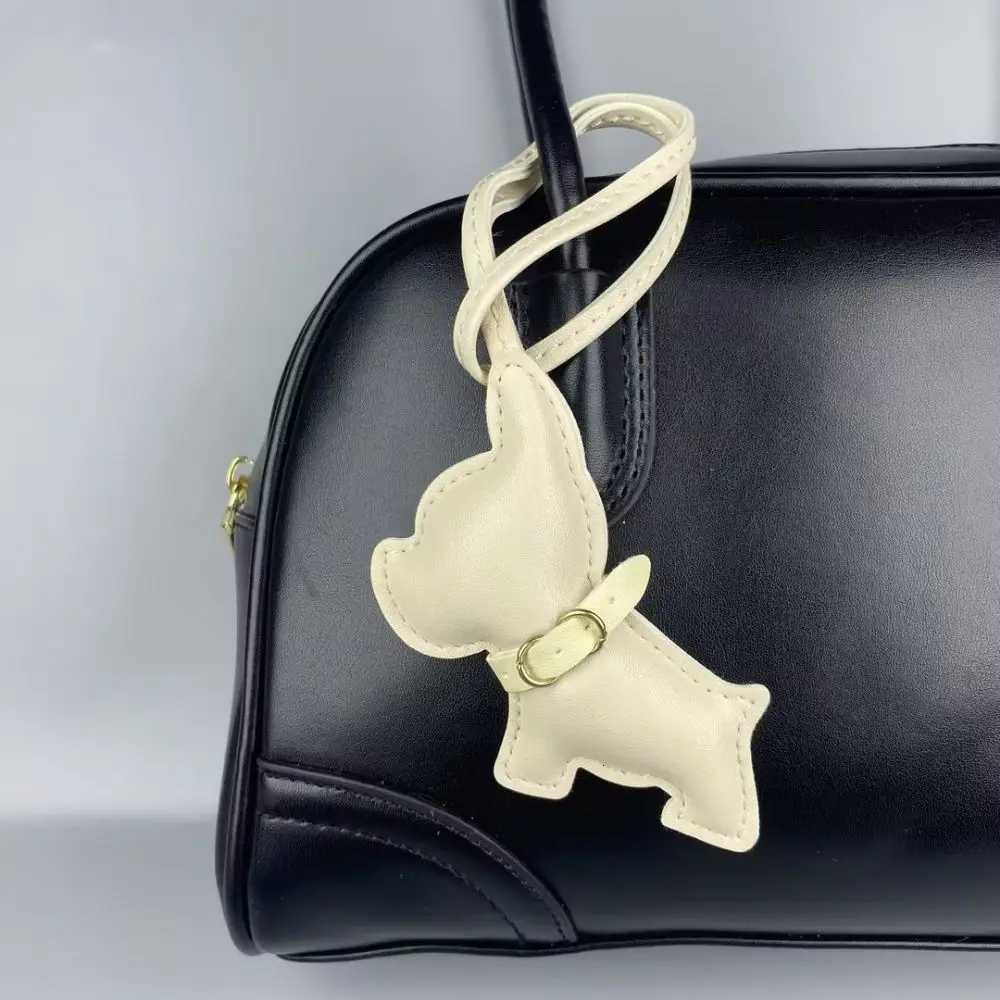 Mini PU Leather Bulldog Bag Charm - Leather-Look Str Pendant for PursesXJ250820