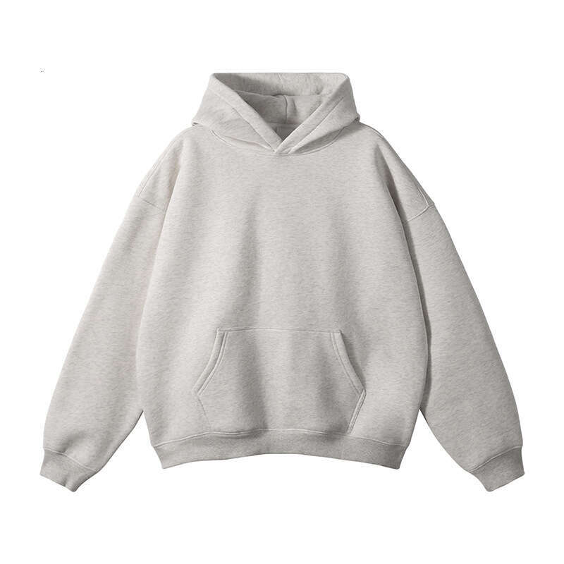 Autumn Winter New Thickened Casual Youth American Style Trendy Brand Solid Color Hooded Men's Sweatshirt