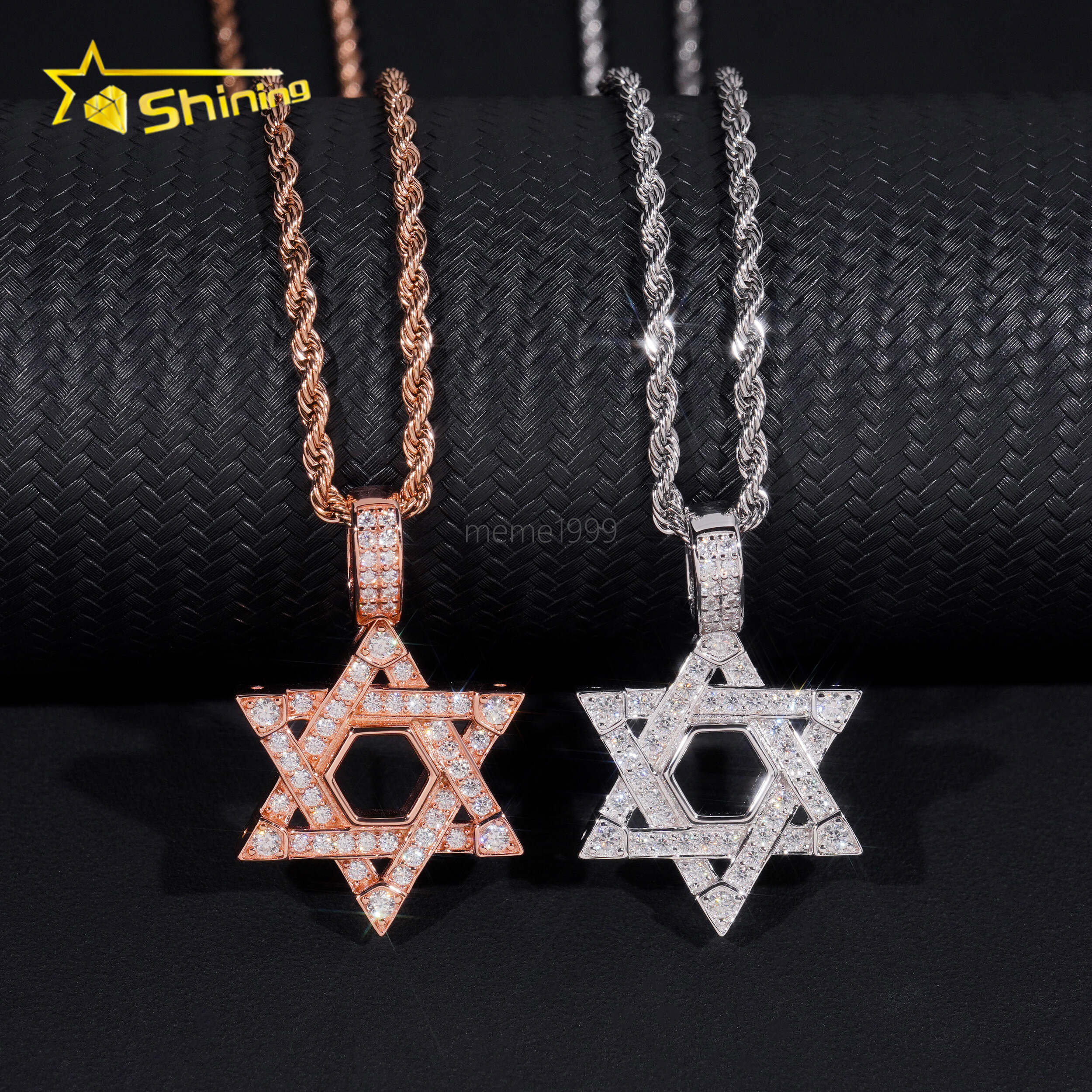 New Arrival Star Shape Charm Pendants 925 Silver Hip Hop Jewelry Men Women GRA Certified VVS Moissanite Pendant Necklace