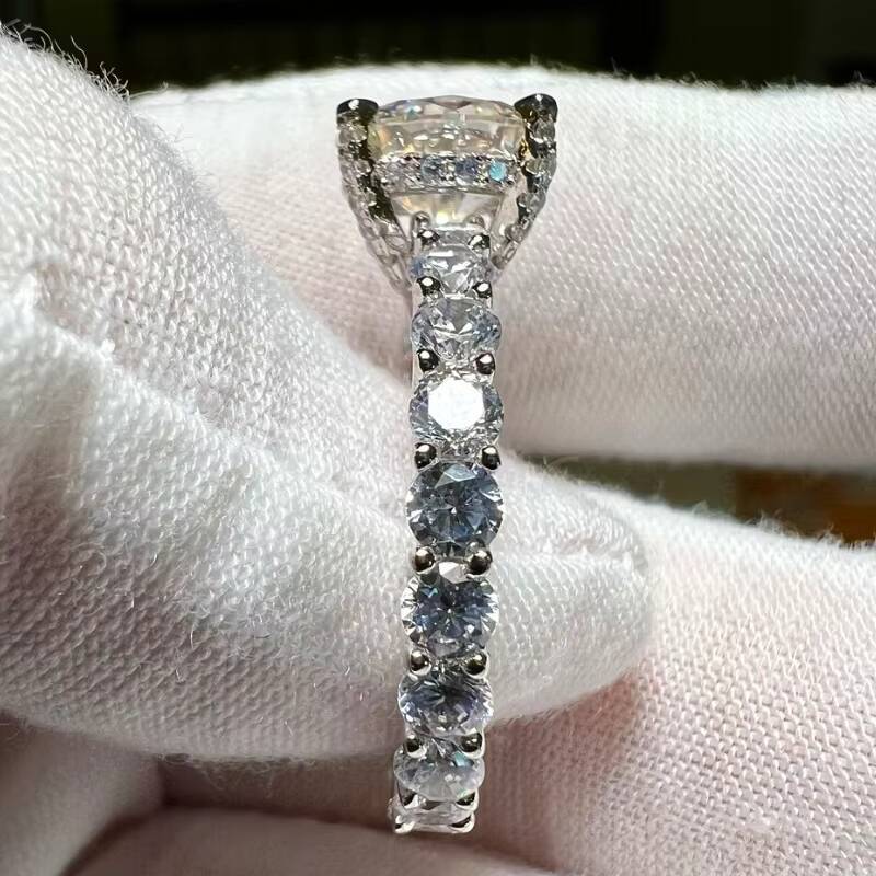 Classic Round Cut Diamond Womens Rings Fine Jewelry Ice Out Big Stones 10K 14K 18K Gold 3ct Moissanite Ring