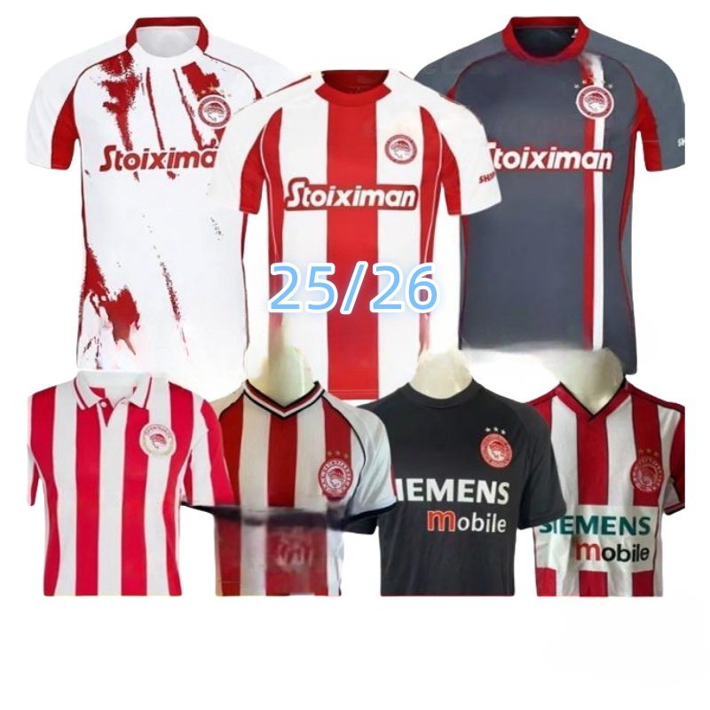 2025 2026 Olympiacos F.C. Soccer Jerseys 100th anniversary 2025 2026 VALBUENA BAKAMBU OLEG EL KAABI UI JO MASOURAS JAMES MARCELO Football Shirts Men Uniforms