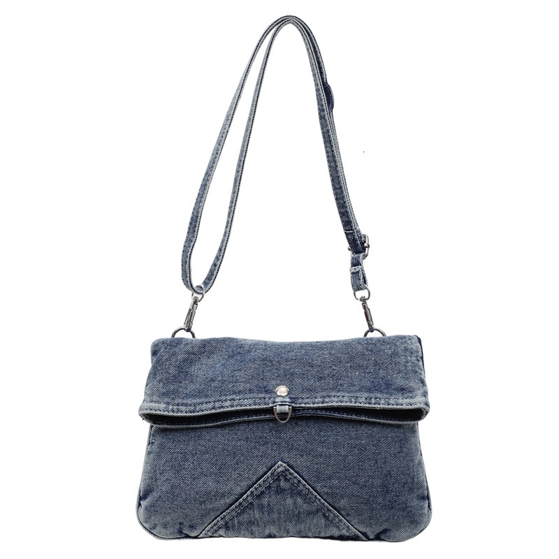 2025 autumn lazy style large capacity Japanese washed denim canvas bag women's crossbody bag women's artistic casual crossbody bag women