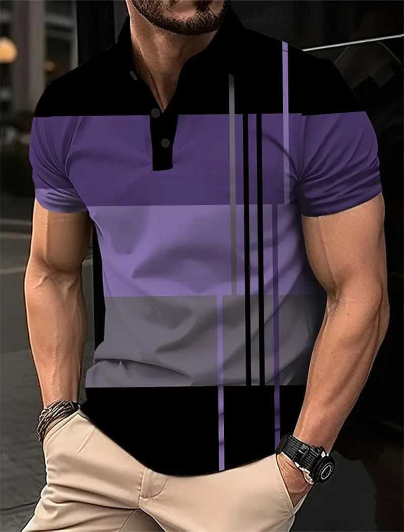 Simple Vertical Stripes Shirts Fashion Summer Short Sleeve 3D Printed Shirt Casual Oversized Business Mens Clothing Y250819