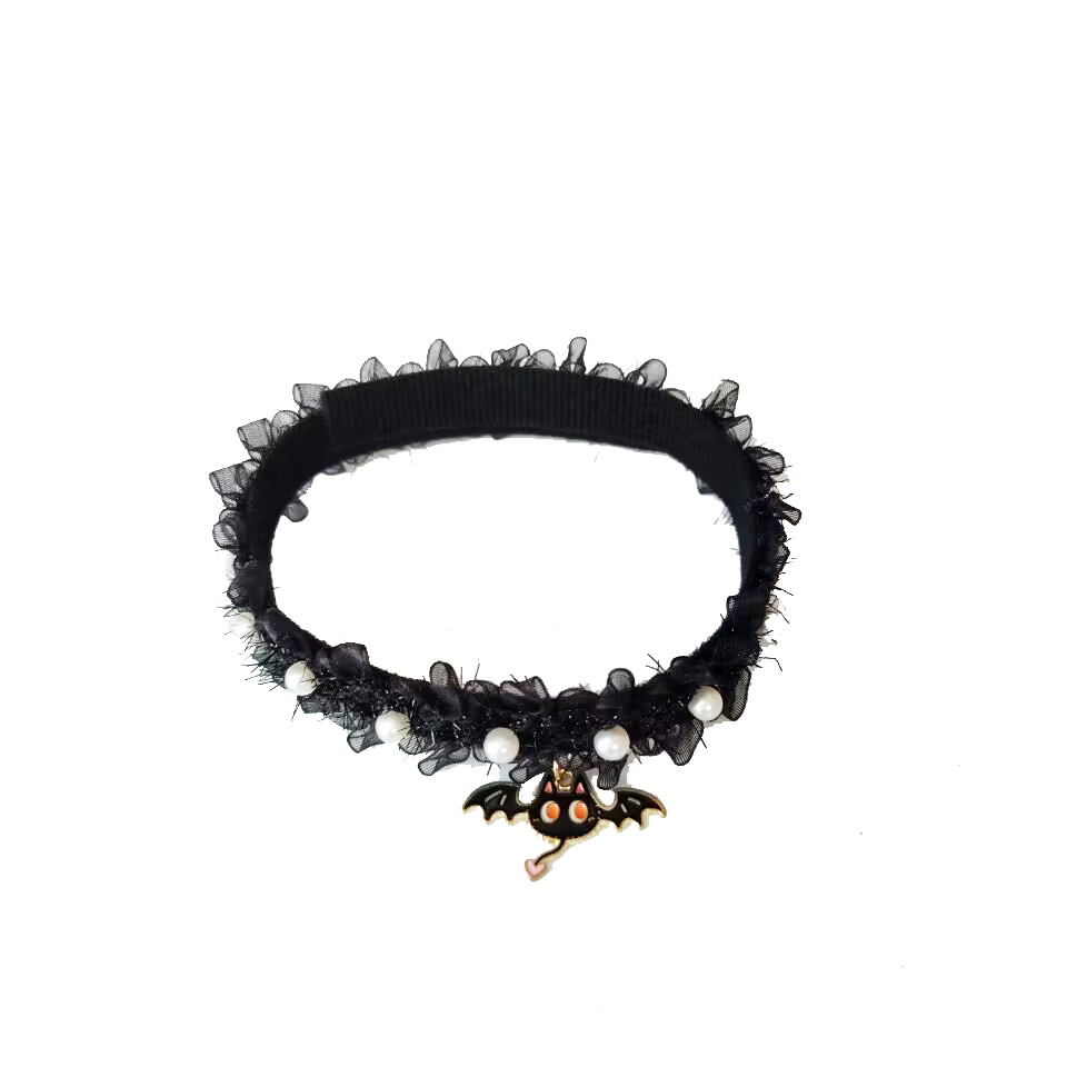 Dog Collar Halloween party pet collar pumpkin pearl cat dog black accessory funny decoration cat collar