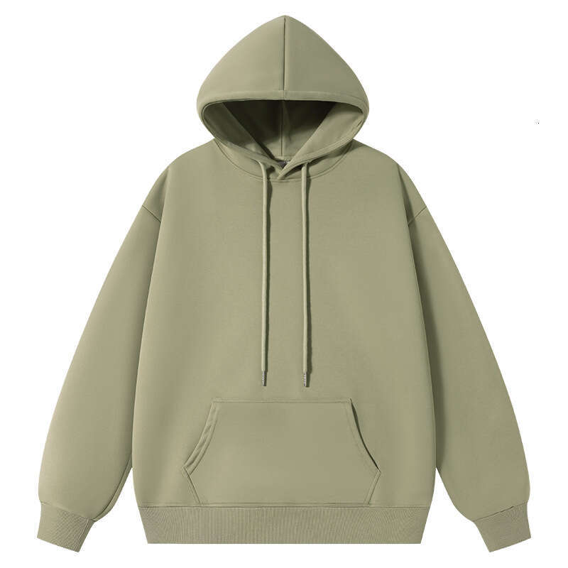 New Solid Color 260G Drop Shoulder Loose Hoodie Unisex Sweatshirt Korean Style Trendy Brand Team Building Clothing Two-Piece Set