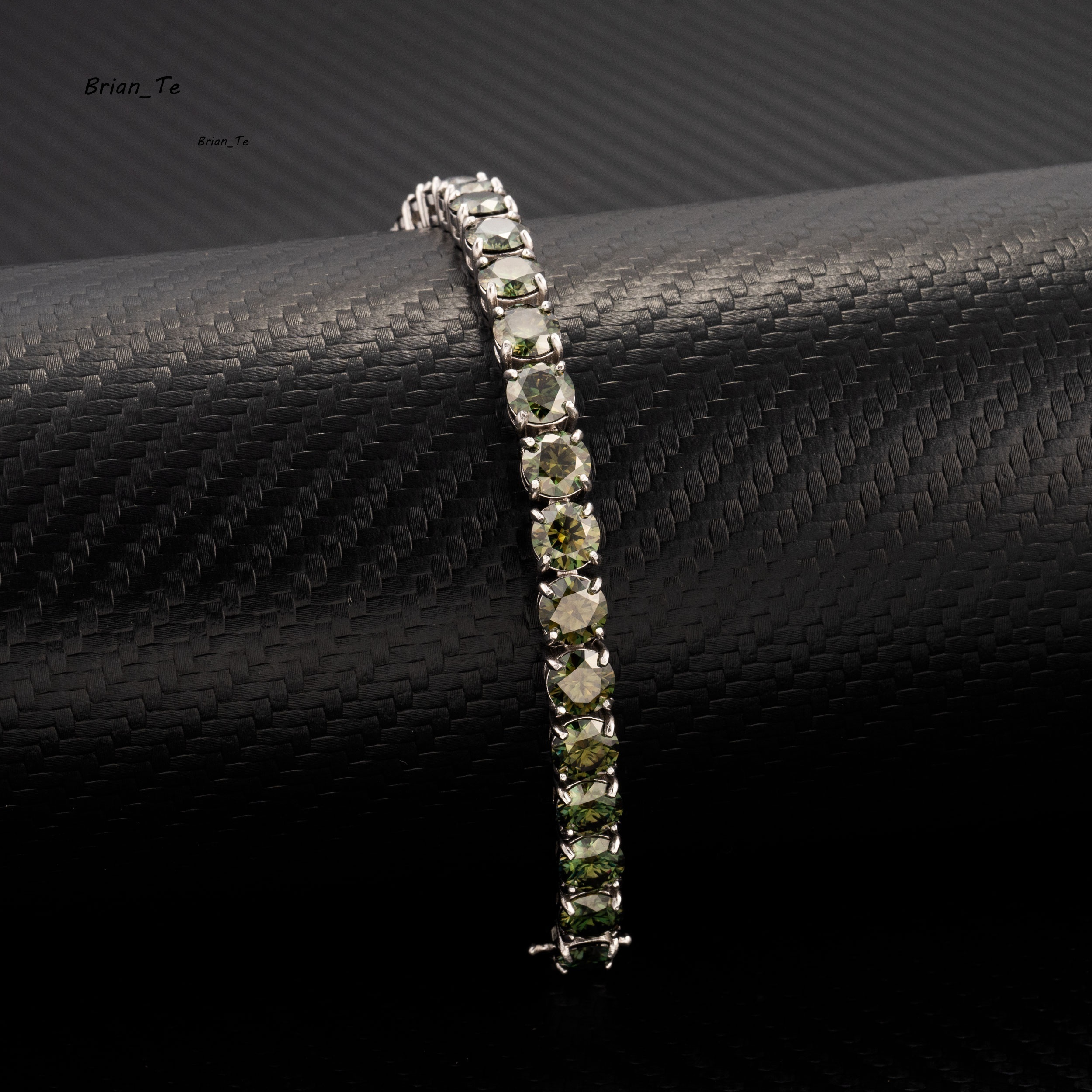 Top Quality Hot Selling Pass Diamond Tester 925 Silver 5mm 6.5mm Color Tennis Bracelet Green Moissanite Tennis Chain