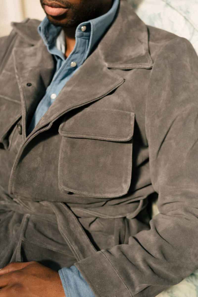 Casual Men Jacket One Piece Notched Lapel Single Breasted Jacket Male Business Party Wear Warm Customized