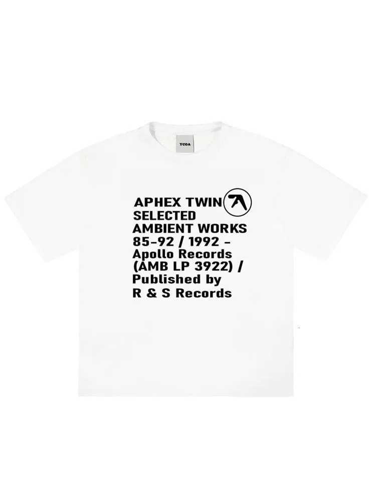 Men T-Shirt Aphex Twin Cotton Graphic Oversized Korean Fashion Short Sleeve Tops Tees Y2k Streetwear Aesthetic Harajuku Clothing Y250819