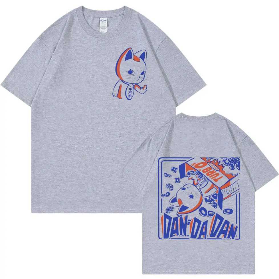 Japan Anime Dandadan Turbo Granny Cat Graphic T Shirt Fashion Cartoon Oversized T-shirt Men Women Vintage Casual Cotton T-shirts Y250819