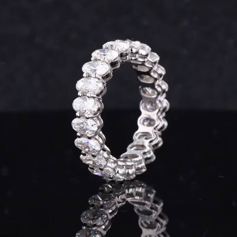 Starsgem Moissanite Y Diamante Anillo comfort Fit Band Rings Stargem Full Eternity Oval Moissanite Eternity Band