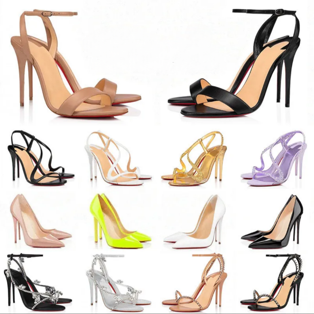 Women High Heels Dress Shoes Black Slingback Pumps Ladies Sling Genuine Leather Luxury Platform Sandals Peep Toes Party Shoes Wedding Heels 6cm 8cm 10cm 12cm 35-44