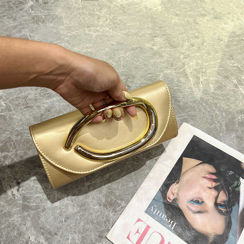 Fashionable Gold Handbag Spring New Hot-Selling Simple Textured Crossbody Bag Box Bag