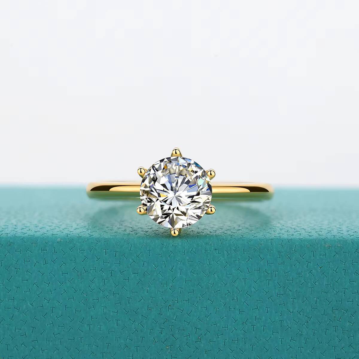 Luxury Gold Jewelry Supplier Woman 1ct 2ct 3ct Moissanite Diamond Hard Hollow 14K Gold Engagement Rings