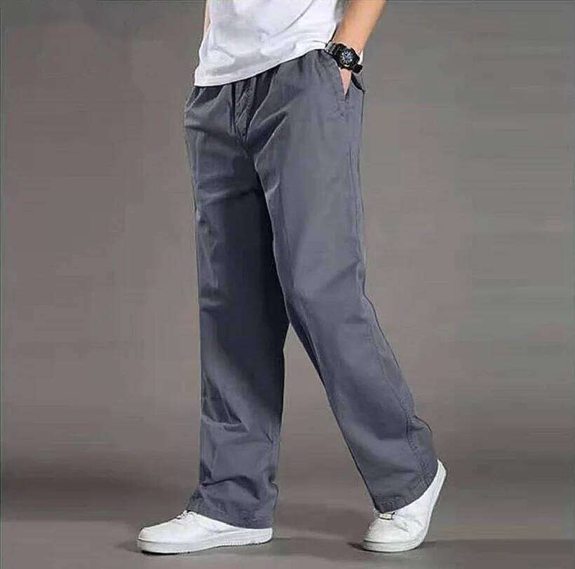 Summer thin cotton casual men loose straight leg 2024 new trend all matching men's long pants