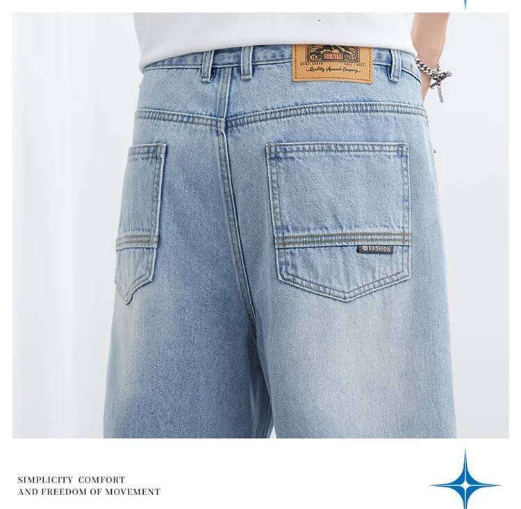 2025 Spring/Summer Korean Style Straight Leg Lyocell Jeans Fashion Versatile Loose Thin Pants Men's Washed Retro