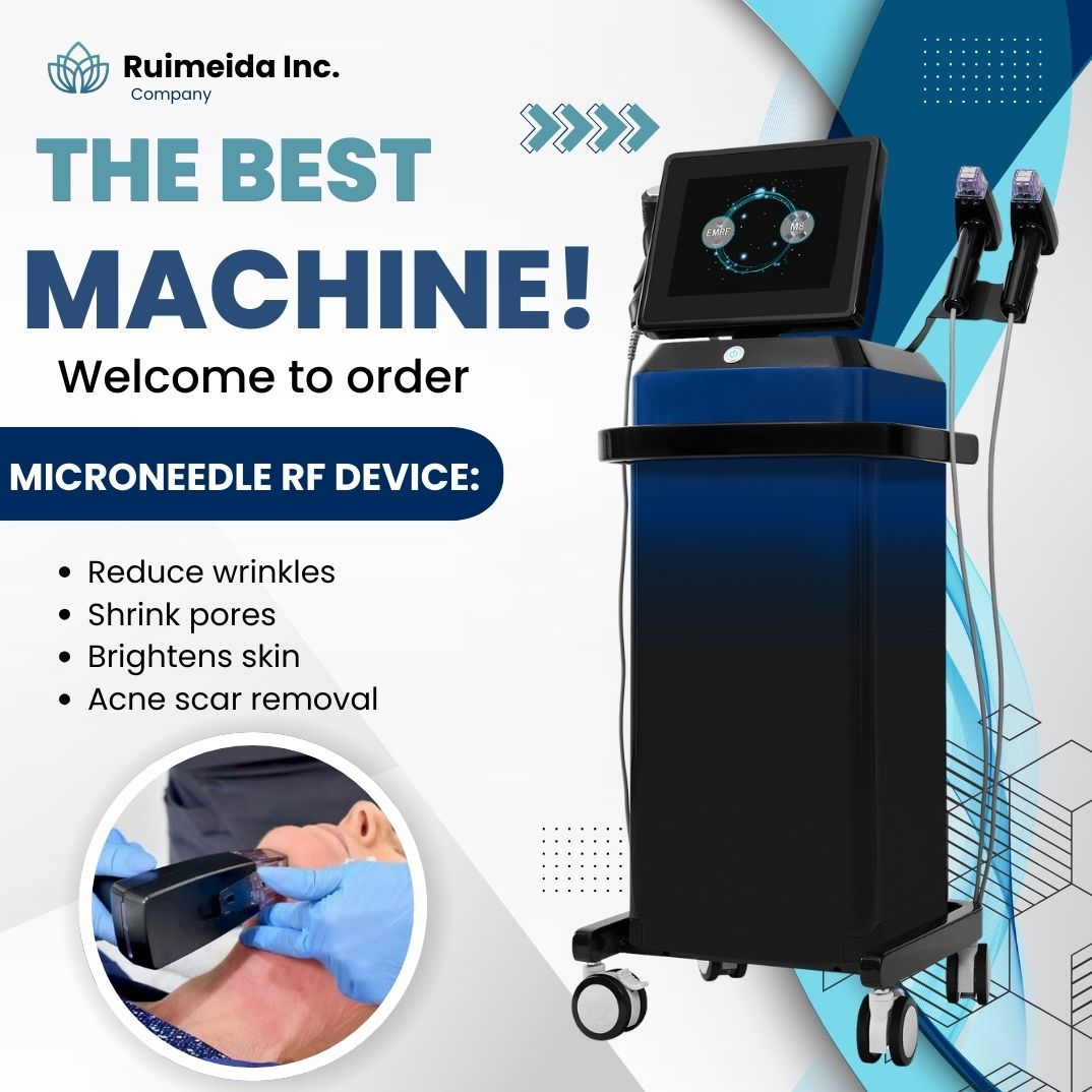 RF Microneedling Skin Tightening Device 3 In 1 With Ice Hammer For Wrinkle Reduction Forehead Lines Neck Care Collagen Boost Anti-Aging Treatment
