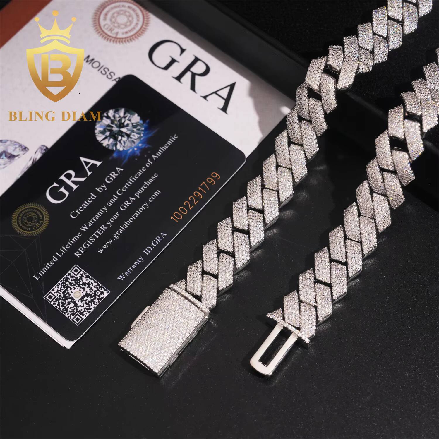 4Rows 15mm Hip Hop Jewelry Cuban Llink Chain 925 Silver Moissanite Cuban Link Chain Bracelet Pass Diamond Tester