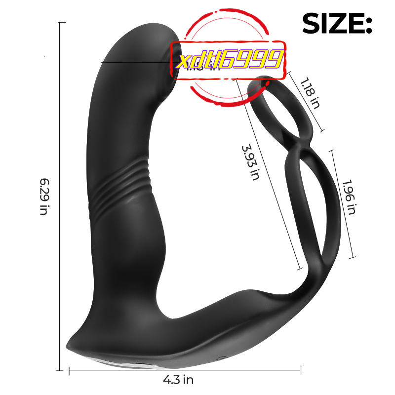 Male Sex Toy APP Remote Control Fully Waterproof Electric Anal Plug with 9 Frequencies Thrusting SlapSex toy