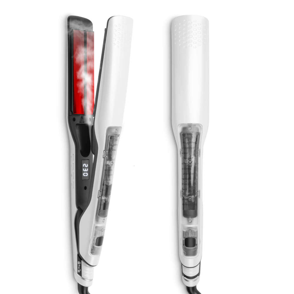 Steam Wide Plate Spray Straightener Home Hair Care Salon Dry Wet Styling Straight Curling