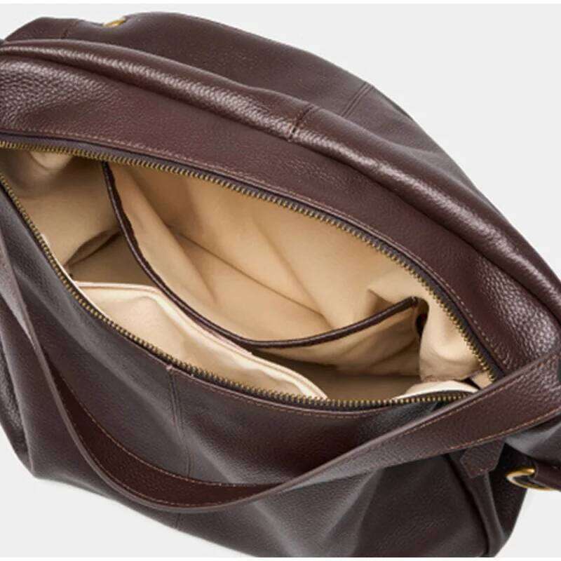 Brand New Capacity Shoulder Genuine Large Soft Leather Bag Simple Casual Women's Tote Handbags