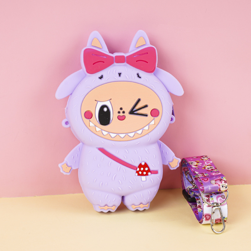 Free Shipping Designer Luxury Women's Labubu Children's Silicone Bag Cute Creative Versatile Coin Purse Cartoon Ins Style Fashion Trendy Cro