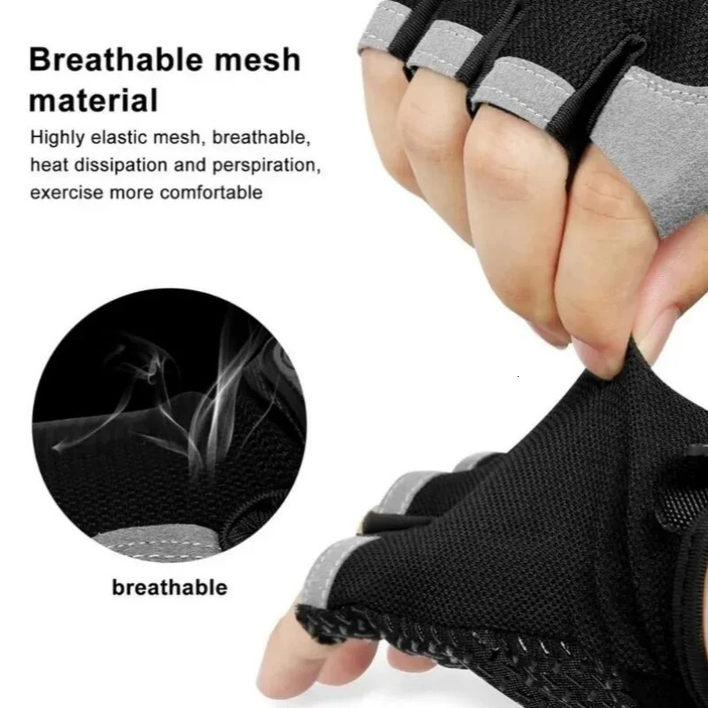 Gym Gloves Fingerless AntiSlip ShockAbsorbing Breathable Sports for Training Lifting Weight Cycling 250811