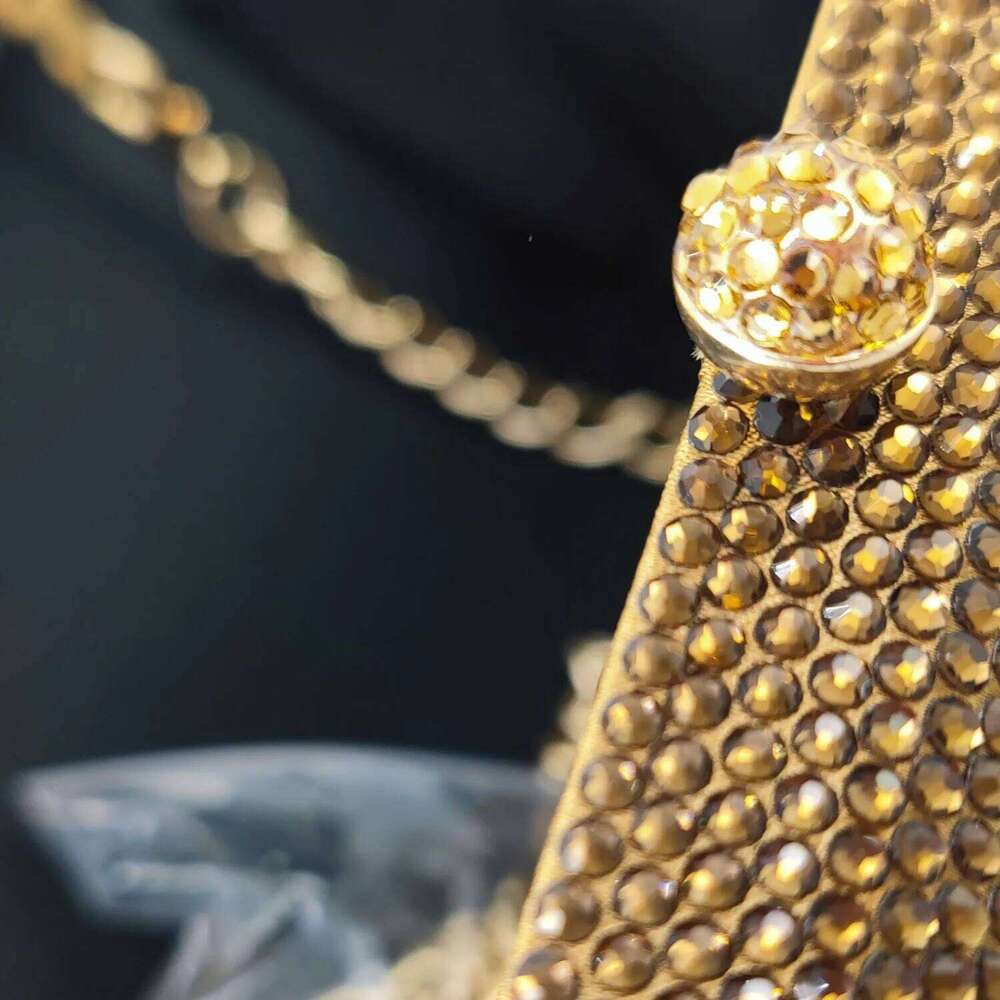 Boutique De FGG Women Brown Crystal Evening Bag Formal Party Dinner Rhinestone Handbags and Purses Bridal Dia Clutch Purse