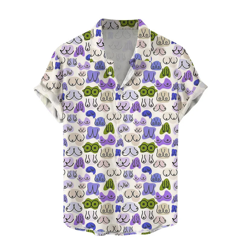 24 Summer Harajuku 3D Sexy Styles Printed Shirts Hentai Patterns Graphic Short Men Fashion Funny Cool Blouses 250808