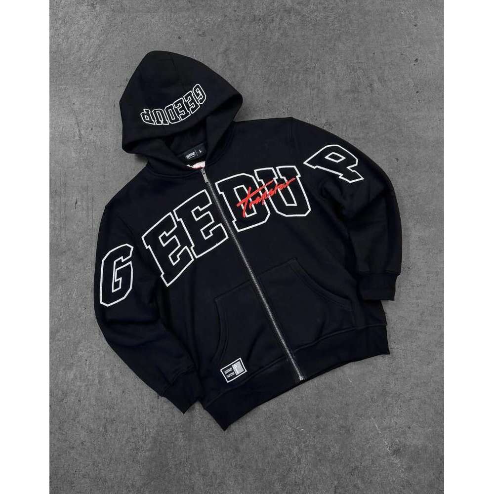 2025 New Harajuku High Street Zipper Hooded Sweatshirt Unisex Hip Hop Rock Y2K Jacket