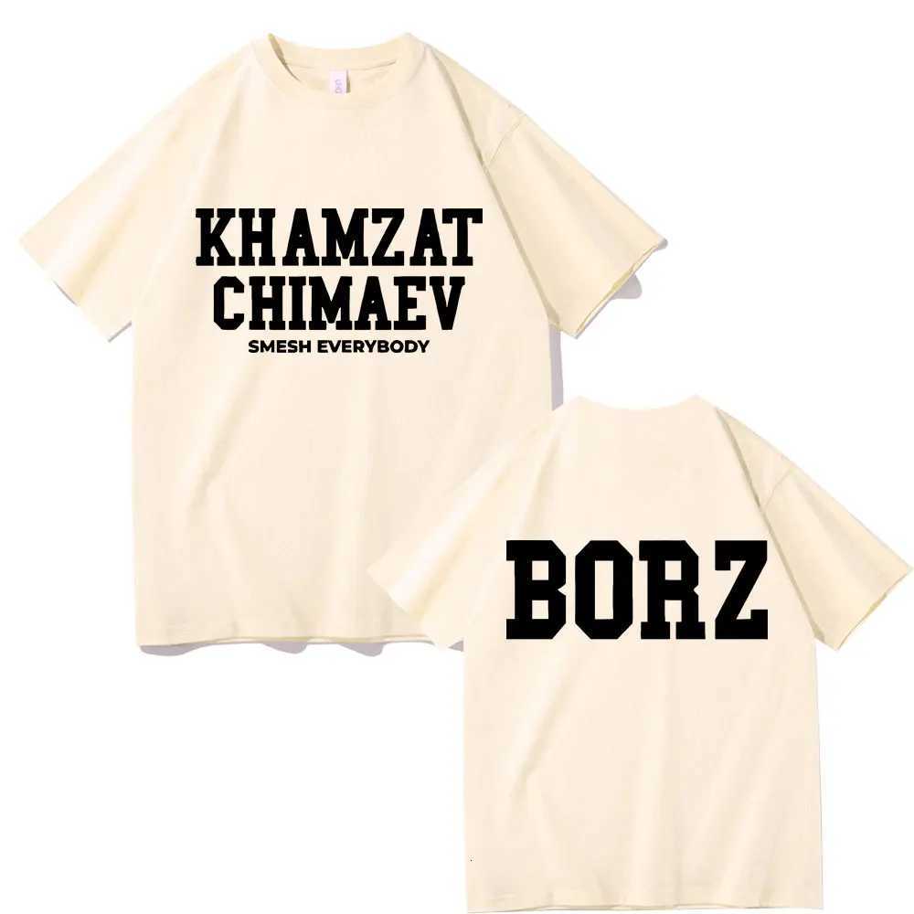 Khamzat Chimaev Double Sided Print T-shirts Men Women Fashion Casual Oversized T Shirts Mens Hip Hop Vintage Streetwear Y250819