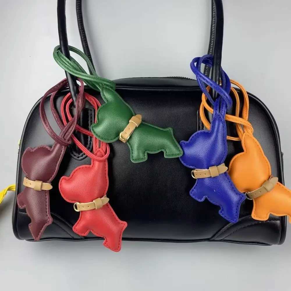Mini PU Leather Bulldog Bag Charm - Leather-Look Str Pendant for PursesXJ250820