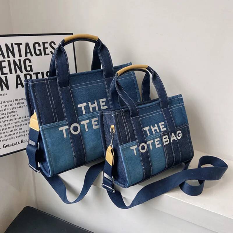 Fashion Popular Womens Tote Bag Trend Brand Denim Embroidery Crossbody Bag Classic Elegant Shoulder Bag Designer Luxury Handbag