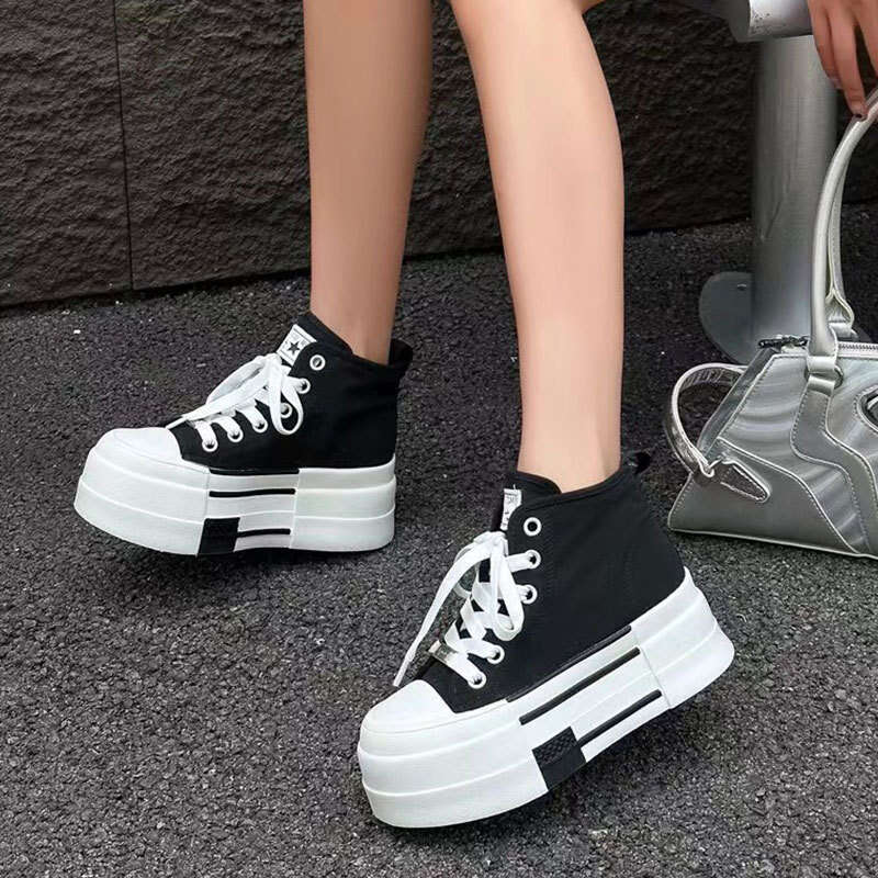 White Sneakers Women 2025 Summer New Mesh Fashion Versatile Thick Sole for Petite Height Increase Platform Casual Shoes