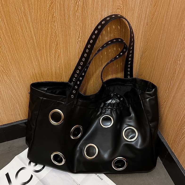 Fashion Rivet Handbag Saddle Bag Summer New Versatile Casual High-End Large Capacity Shoulder Handbag