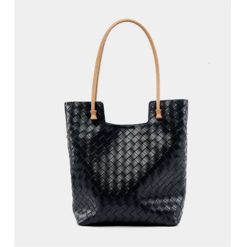 San Maries High Quality Knitting Purses Brand Fashion Shoulder Bag Bucket Tote For Women Lady Leather Crossbody Bags