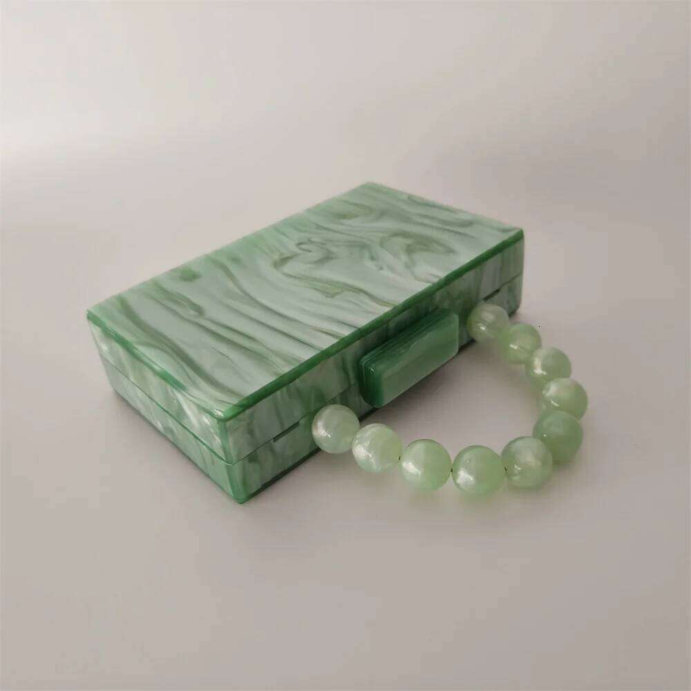 Women Light Lemon Green Acrylic Box Clutch Shell Lady Small Evening Bag Minaudiere Female Handbag Wedding Party Purse