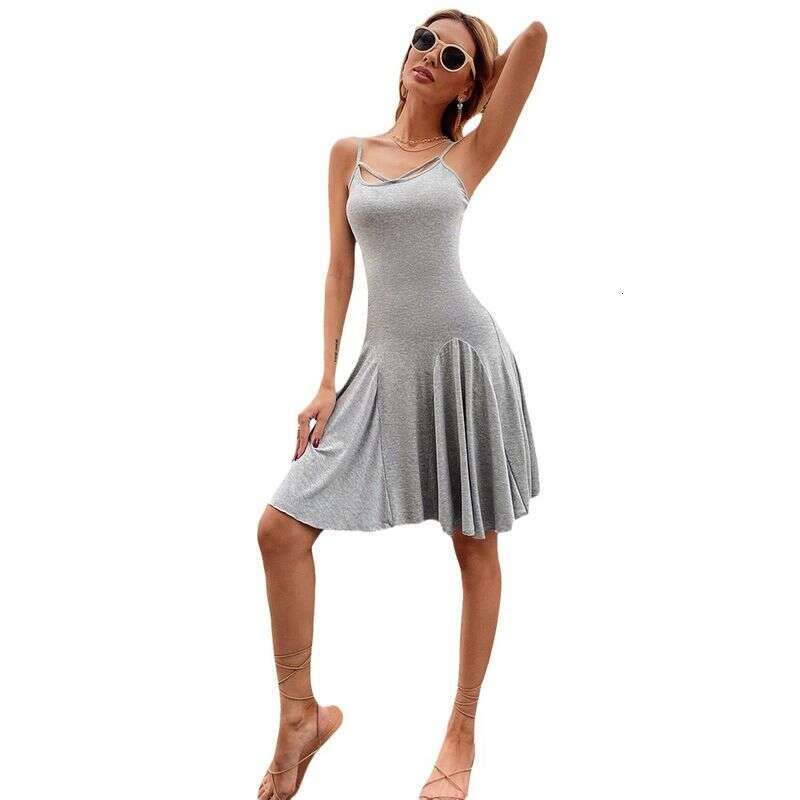 Dresses Solid Color Strap 2025 New Elegant Commuter Casual Dress For Women