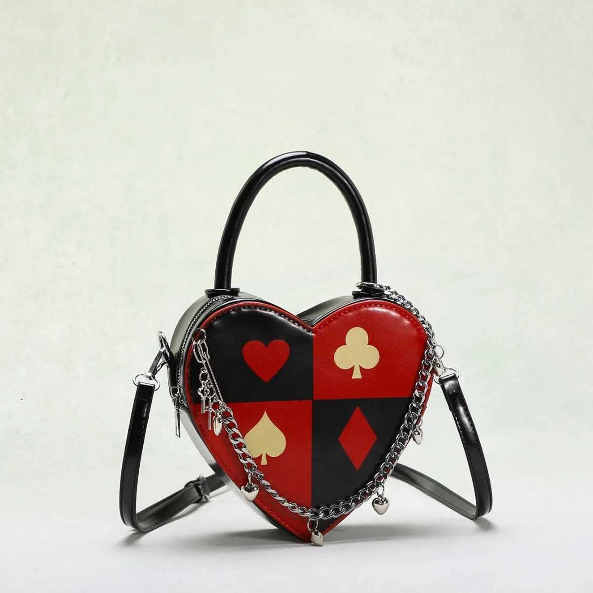 Women shoudler bag Fasion Love Bag Womens Creative Bag Printed Chain Heart shaped Bag Love Handheld Crossbody Bag Y250819