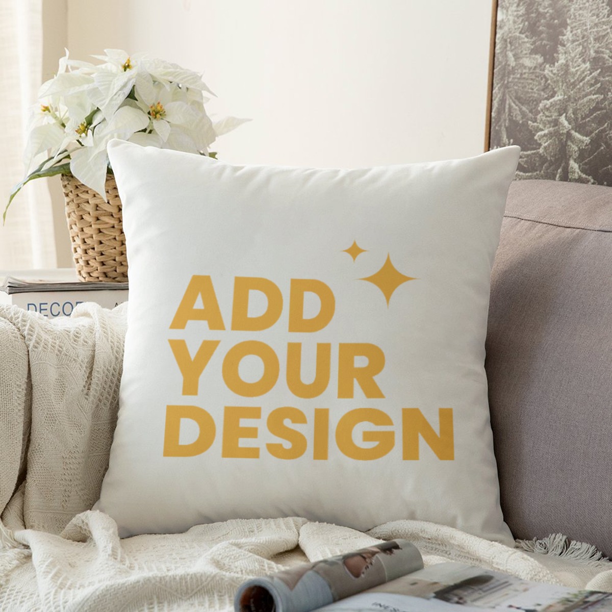 DHgatepod Decorative Pillow Covers 18x18, Soft Stretchable Polyester Spandex, Hidden Zipper, Couch Bed Accent, Set of 2, Machine Washable