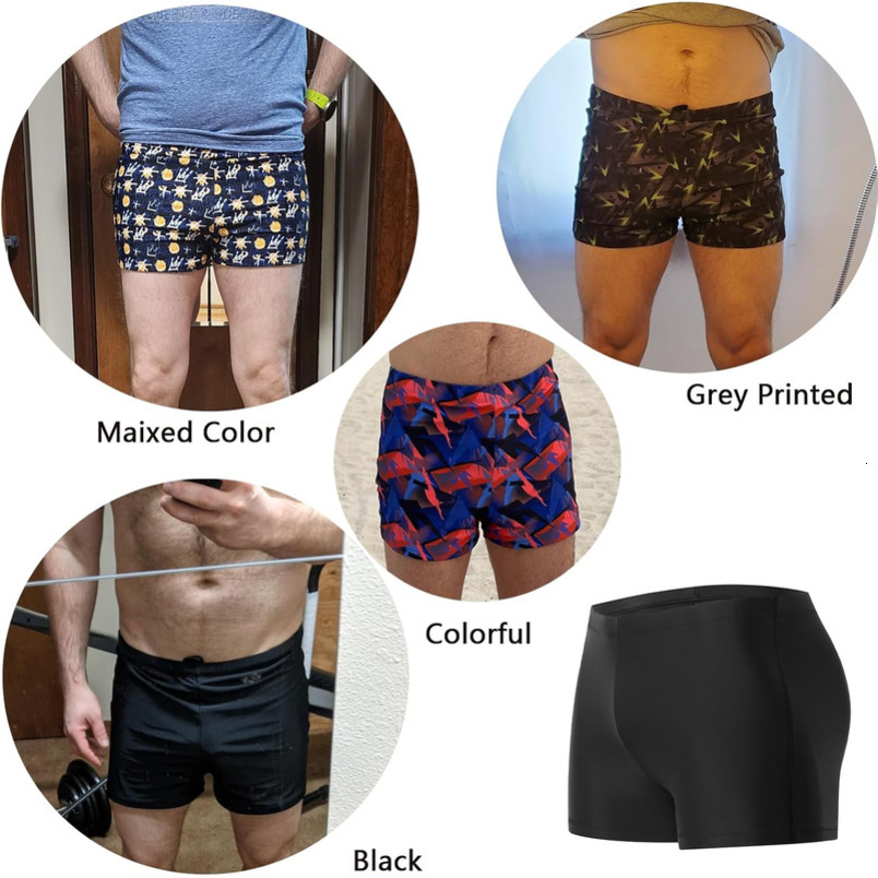 Swimsuits for Swimming,Swim Jammer Men Square Legs UPF50 +,Trunks with Drawstring