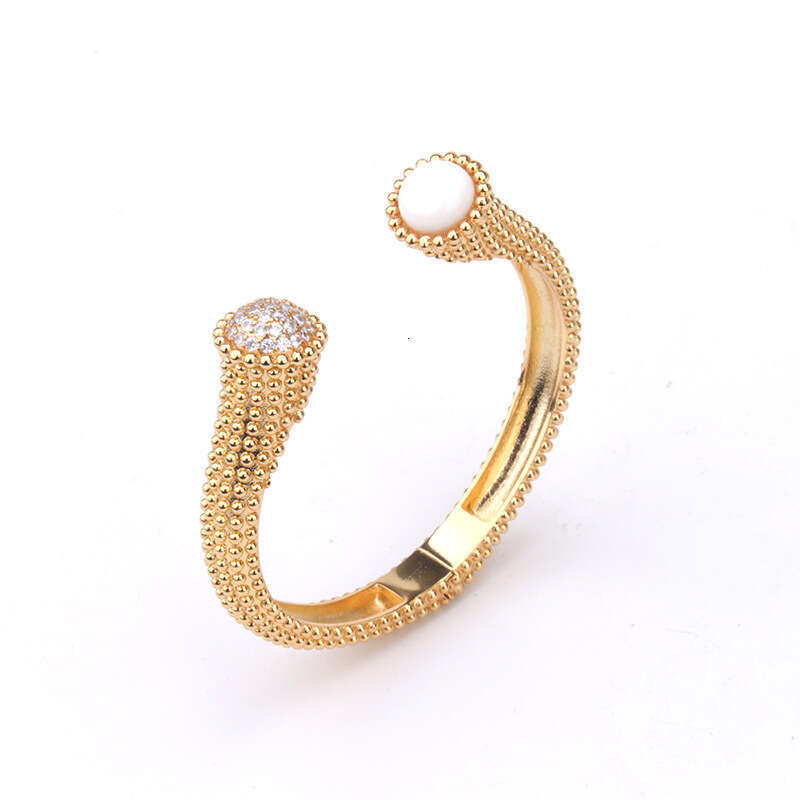 Alternative Black Onyx Elegant U-Shaped Bracelet Inlaid with White Mother-of-Pearl Malachite Red Agate Personality Jewelry