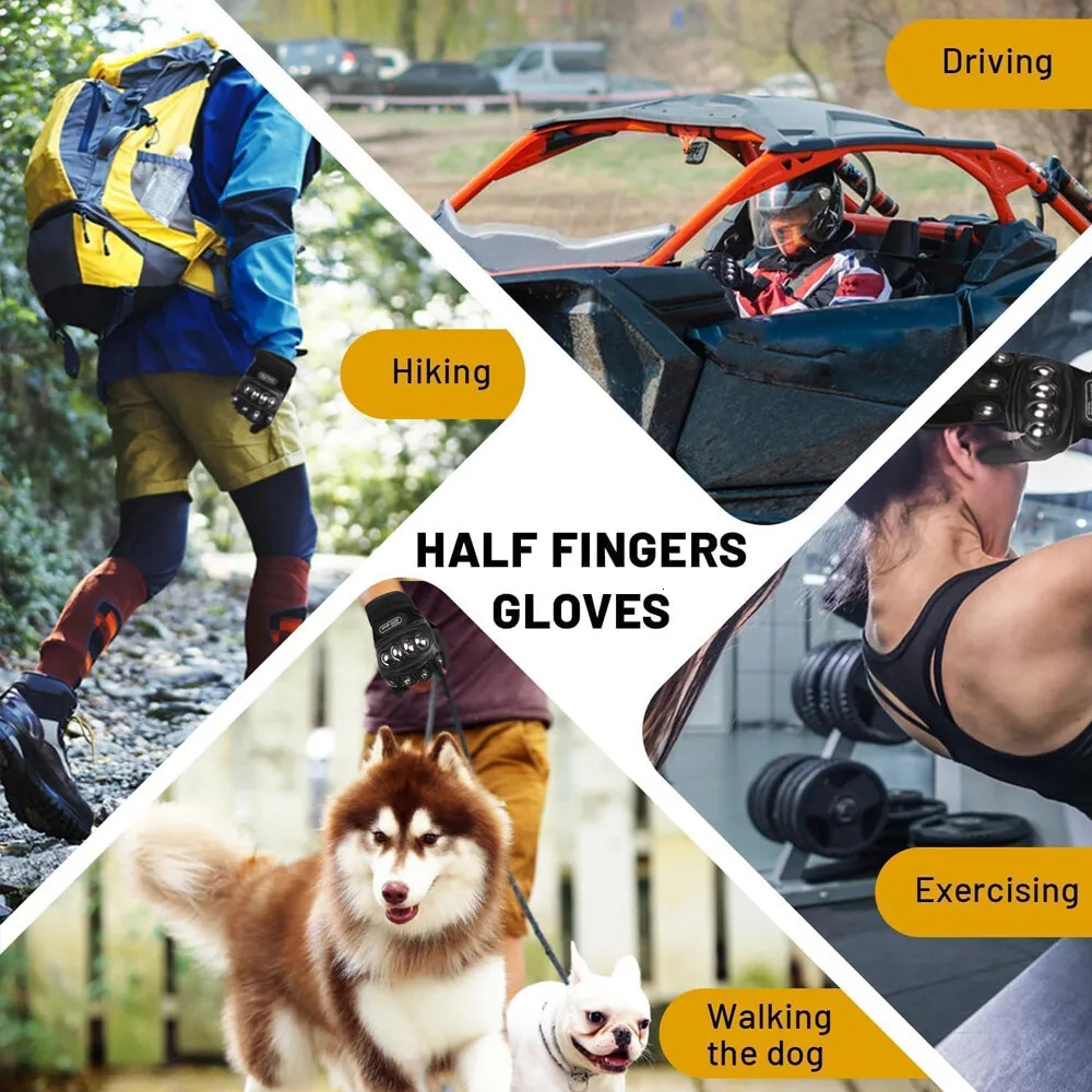 Fingerless Driving Motorcycle Biker Gloves Cycling Biking for Men Women Spring Summer Breathable 250811