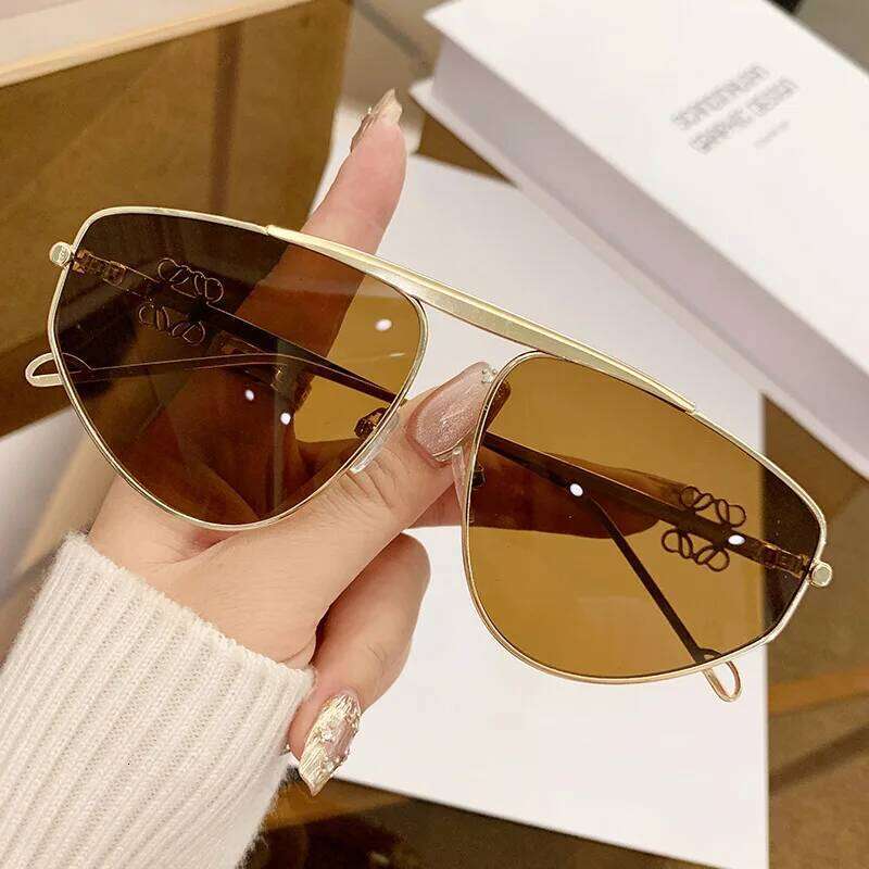 Unisex Personalized Metal Large Frame UV400 Fashion Outdoor Street Photography Sunglasses