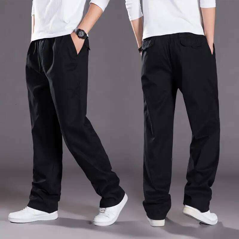 Summer thin cotton casual men loose straight leg 2024 new trend all matching men's long pants